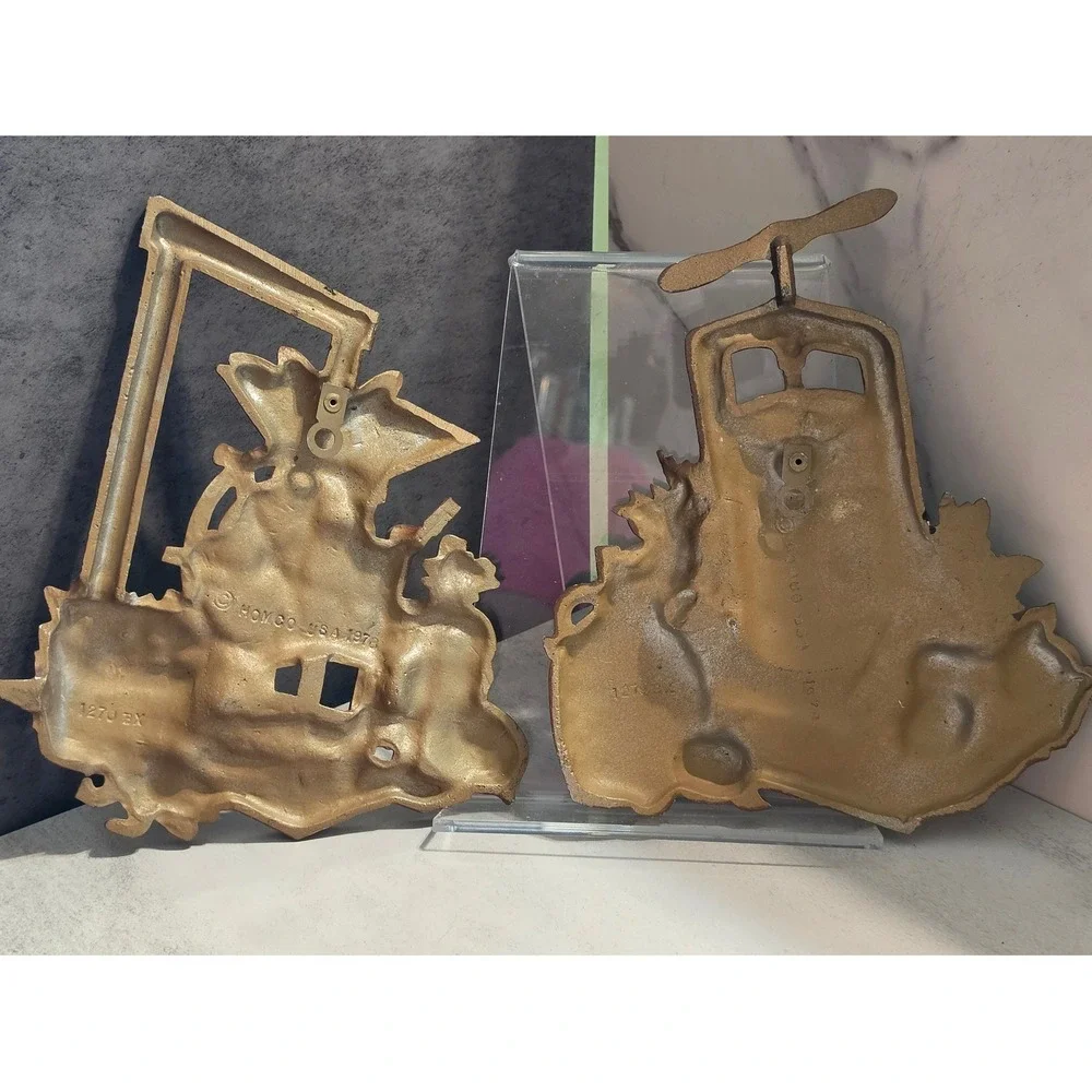Vintage Homco 1978 Wall Plaques Apple Cider Press & Corn Grinder 1978